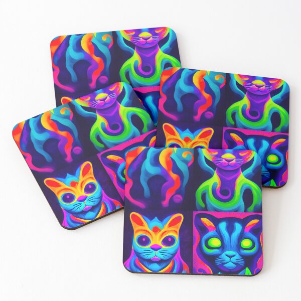 Item preview, Psychedelic Trippy Cats  designed and sold by ResistNormality.