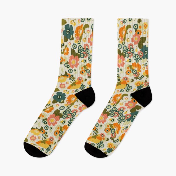 Item preview, Groovy Baby! - 70's Retro Floral with a cream background designed and sold by Lisa Barry.