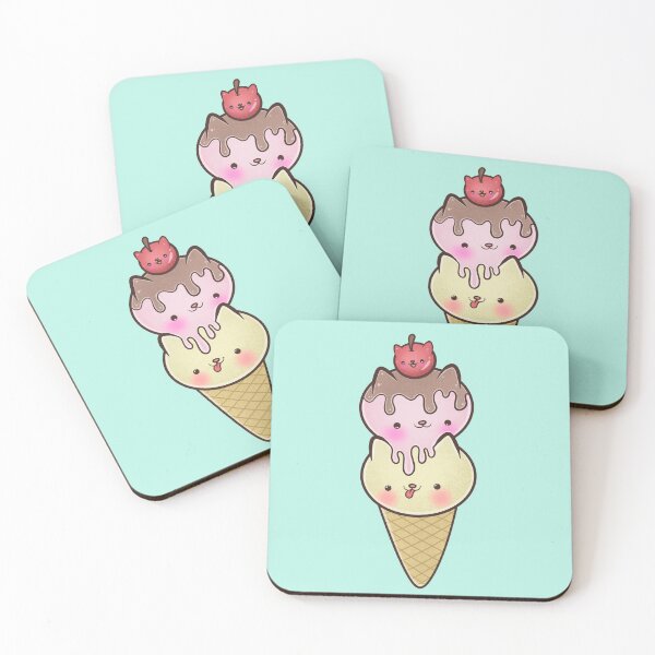 Item preview, Kawaii Kitty Ice Cream Cone designed and sold by FreyaDraws.