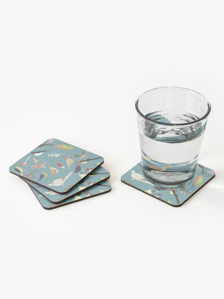 Alternate view of Oiseaux Alphabetiques - A to Z birds - papercuts Coasters (Set of 4)