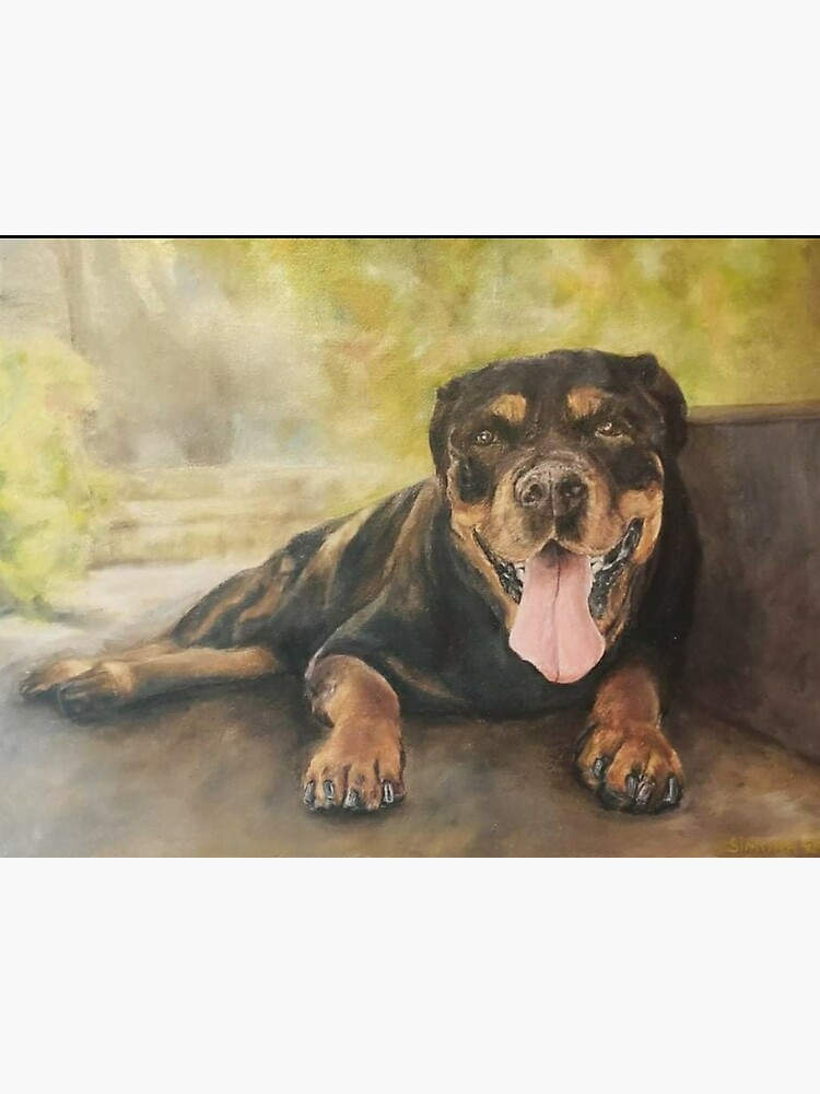 Rottweiler Painting Relax Smile Sweet Sticker For Sale By