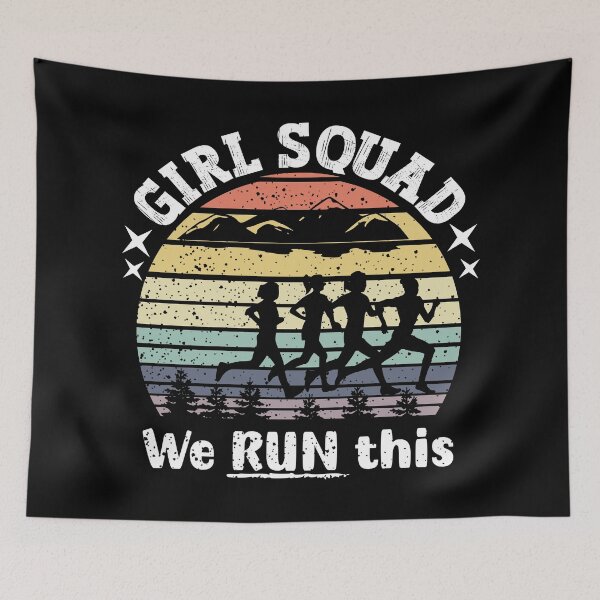 Item preview, Girl Squad We Run This Vintage Sunset Girl Power Squad - Black designed and sold by PearlMoonGrapes.