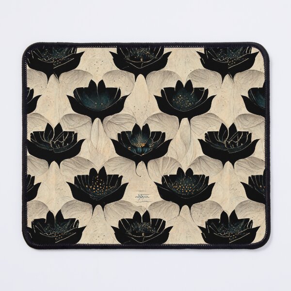 Item preview, Black and white lotus pattern  designed and sold by StoneyPhenix.