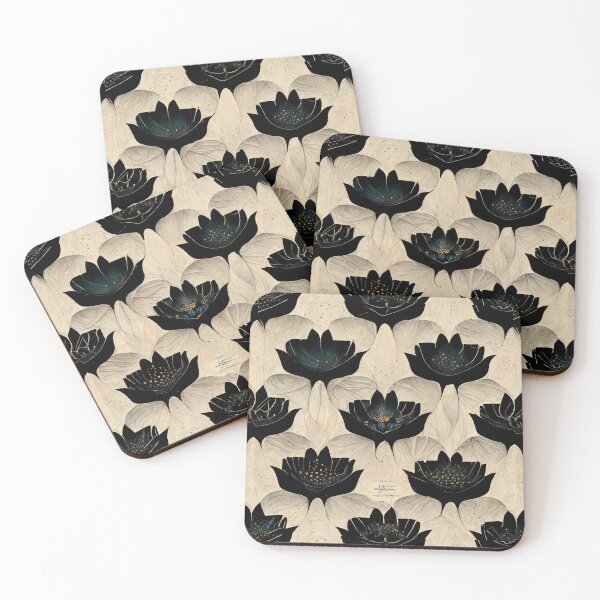 Item preview, Black and white lotus pattern  designed and sold by StoneyPhenix.