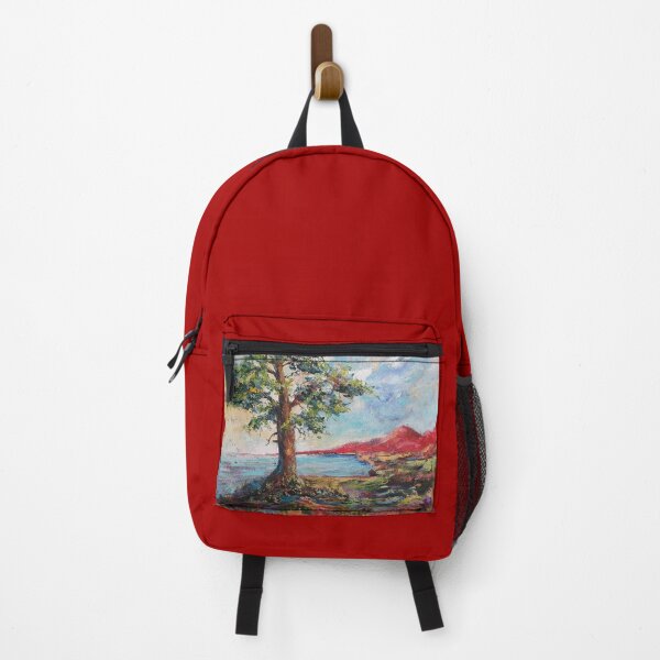Item preview, Oil painting Landscape with red mountains designed and sold by MariDaniArt.