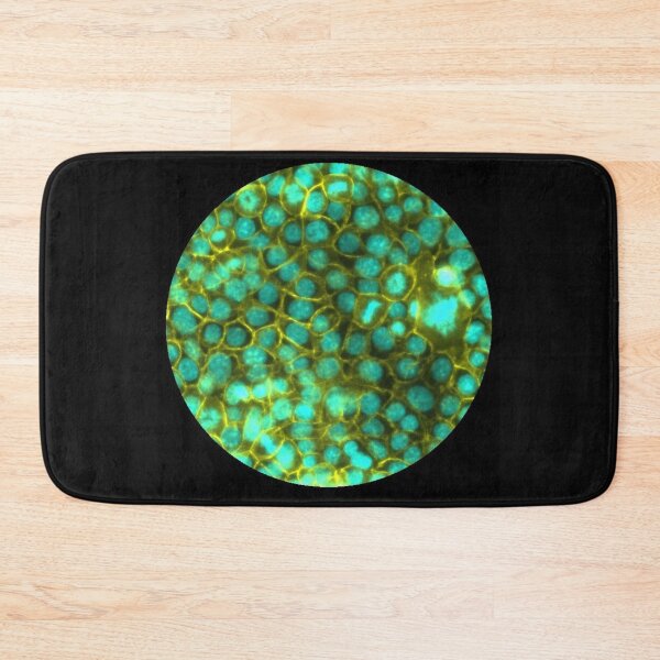 Item preview, Membranes and nuclei - cyan and gold designed and sold by ArtByScience.