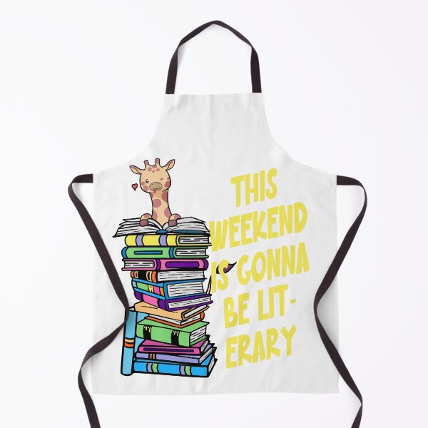 Item preview, Giraffe This Weekend Is Gonna Be Lit-erary Stack of Books Lover designed and sold by OtillieArt.