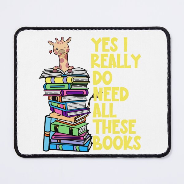 Item preview, Giraffe Reading Yes I Really Do Need All These Books Stack of Books Lover  designed and sold by OtillieArt.