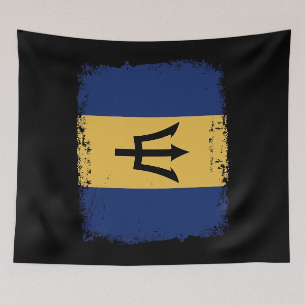 Item preview, Barbados Flag Disstressed designed and sold by rafaeltto.