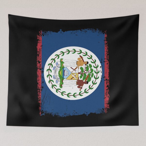 Item preview, Belize Flag Disstressed designed and sold by rafaeltto.