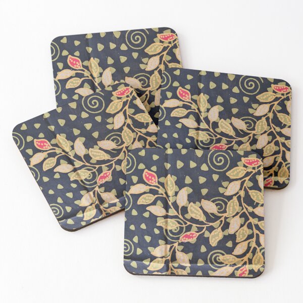 Item preview, Indonesia hand drawn Batik black green flower plant Pamekasan Madura designed and sold by Morcawork.