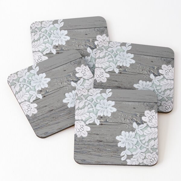 Item preview, Primitive bohemian chic rustic grey barn wood lace  designed and sold by LEILA ART SPACE.