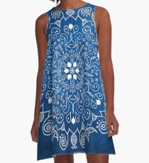 Mandala Blue A-Line Dress