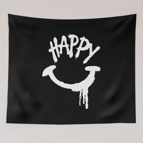 Item preview, Drippy Happy smiley face Graffiti Art white designed and sold by Lizmorse.