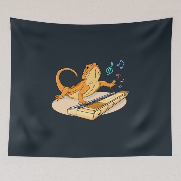 Item preview, Bearded Dragon Music Piano Player Musician designed and sold by myeverydayparty.