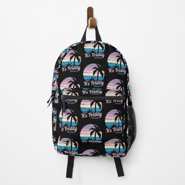 Item preview, It's Friday Beaches- Vintage Tropical Sunset, Beach Love The Summer Vibes, Summer Vacation designed and sold by Sun Sand & Sea Art.