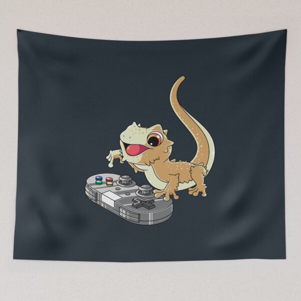 Item preview, Bearded Dragon Playing Video Game Reptiles Pagona designed and sold by myeverydayparty.