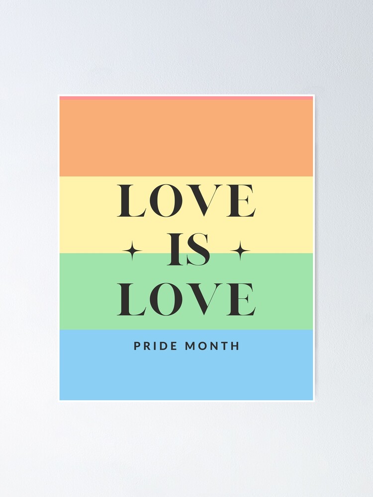 Love Is Love Gay Pride Month Lgbt Pansexual Rainbow Flag Poster For Sale By Nikoshopx Redbubble