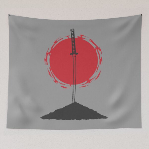 Item preview, Samurai Sword Stuck in Rock Japan Flag designed and sold by AdeleraYonare.