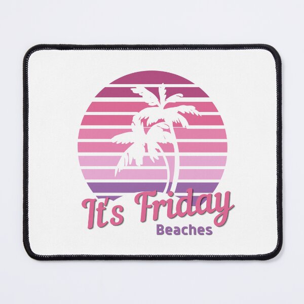 Item preview, It's Friday Beaches- Vintage Tropical Sunset, Beach Love The Summer Vibes, Summer Vacation designed and sold by Sun Sand & Sea Art.