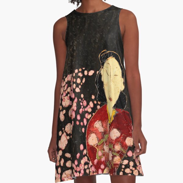 Ume with Cherry Blossoms A-Line Dress