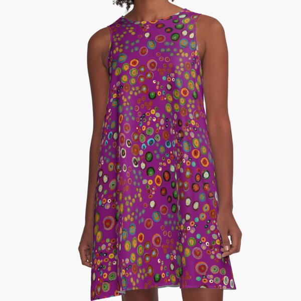 enCHANTment spirals on fuchsia A-Line Dress