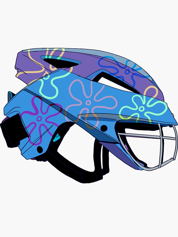 "spongebob lax helmet" Sticker for Sale by hannahfsmith1 Redbubble