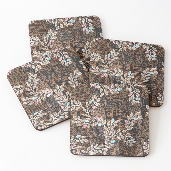 Item preview, Indonesia handmade hand drawn Batik brown leaf plants Pamekasan Madura designed and sold by Morcawork.