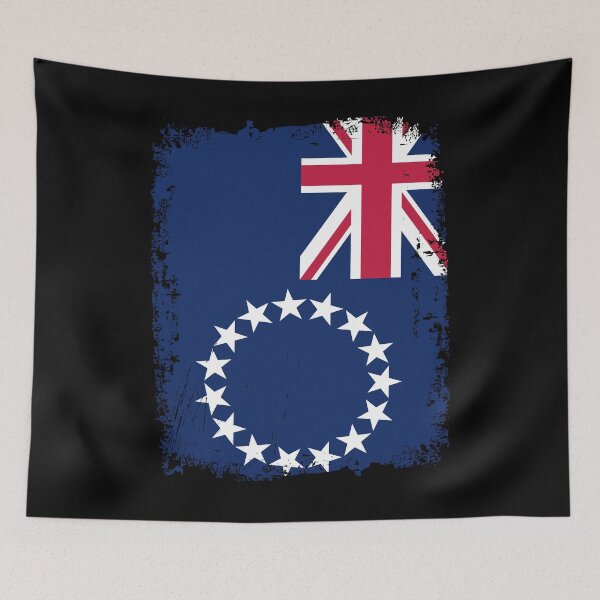 Artikelvorschau, Cook Islands Flag Disstressed entworfen und verkauft von rafaeltto.