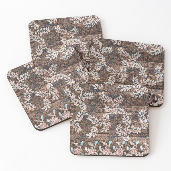 Item preview, Indonesia handmade hand drawn Batik brown leaf plants Pamekasan Madura designed and sold by Morcawork.