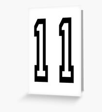 11, TEAM SPORTS, NUMBER 11, Eleven, Eleventh, Competition Greeting Card