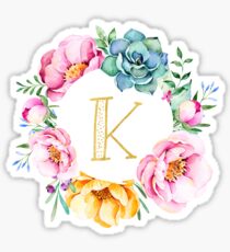 K Pink Floral Sticker