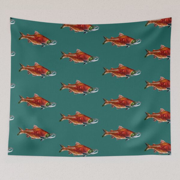 Item preview, Sockeye Salmon Watercolor designed and sold by CurlyClaraBelle.