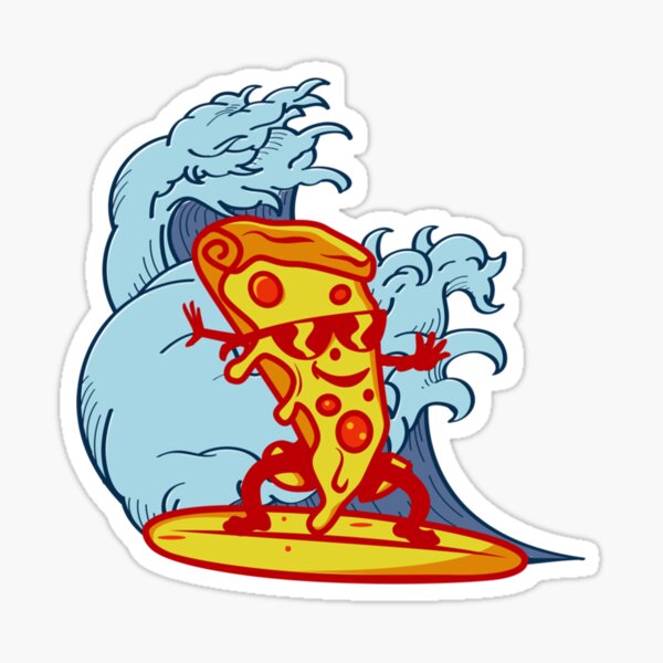 "surfer boy pizzastranger inspired " Sticker for Sale by