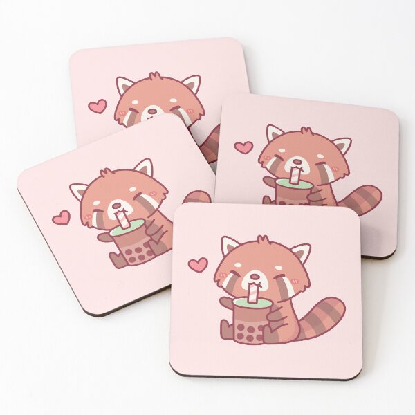 Item preview, Cute Red Panda Loves Drinking Bubble Tea designed and sold by rustydoodle.