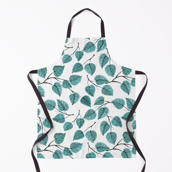 Item preview, Blue Green Leaves Pillow Curtains Bathmats designed and sold by Fairies Flower Garden.
