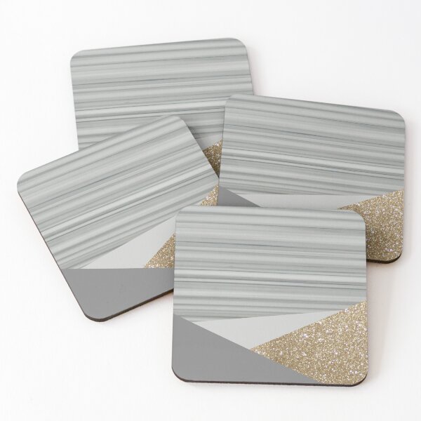 Item preview,  preppy geometric gold triangles trendy grey marble stripes Minimalist designed and sold by LEILA ART SPACE.