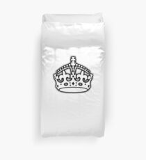 CROWN, British Crown UK, Her Majesty the Queen; white Duvet Cover