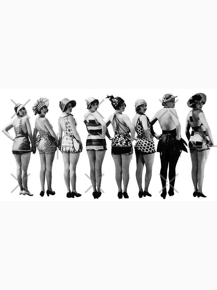 Bathing Beauties Flappers From The Roaring 20s Pose In Bathing Suits Photo Cleaned And 