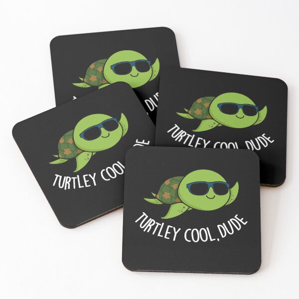 Item preview, Turtley Cool Dude Funny Turtle Pun (Dark BG) designed and sold by punnybone.
