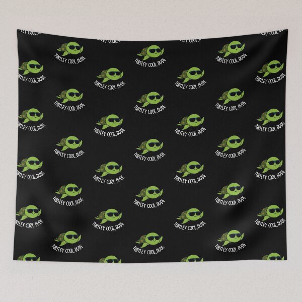 Item preview, Turtley Cool Dude Funny Turtle Pun (Dark BG) designed and sold by punnybone.