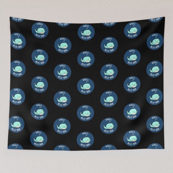 Item preview, Whale Hello There Funny Animal Puns (Dark BG) designed and sold by punnybone.