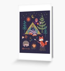 Waldtiere Campout Grußkarte