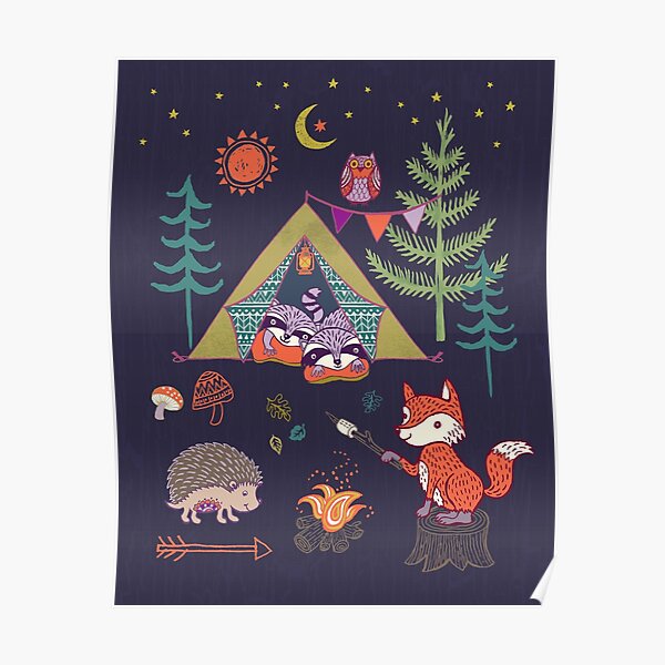 Woodland Animals Campout Poster