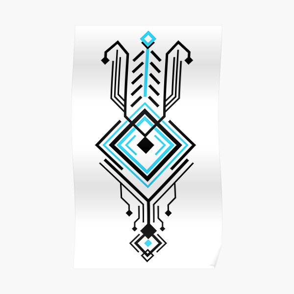 Sci Fi Tribal Tattoo Design Poster For Sale By Mrhighsky Redbubble   Poster,504x498,f8f8f8 Pad,600x600,f8f8f8.u3 