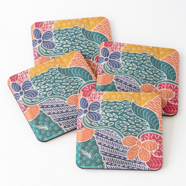 Item preview, Indonesia handmade hand drawn Batik cotton fabric colorful flower plant Pamekasan Madura designed and sold by Morcawork.