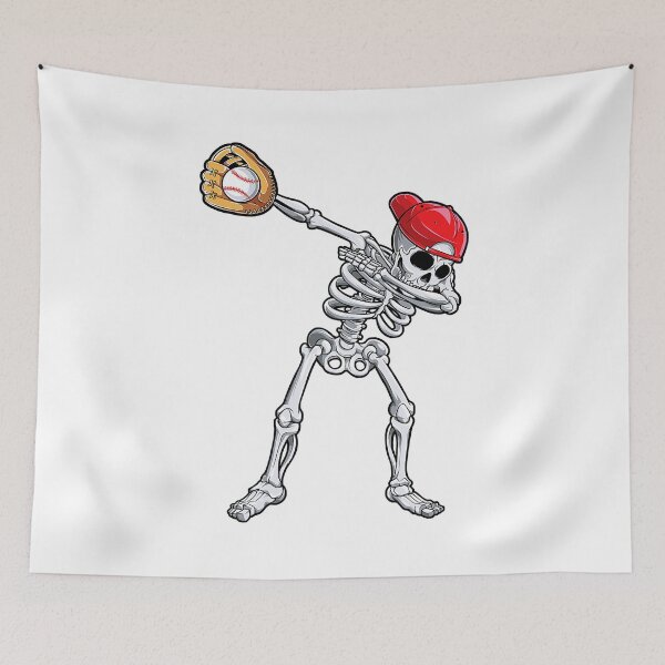 Artikelvorschau, Dabbing Skeleton Baseball Halloween Player Catcher Pitcher entworfen und verkauft von MichelSorour.