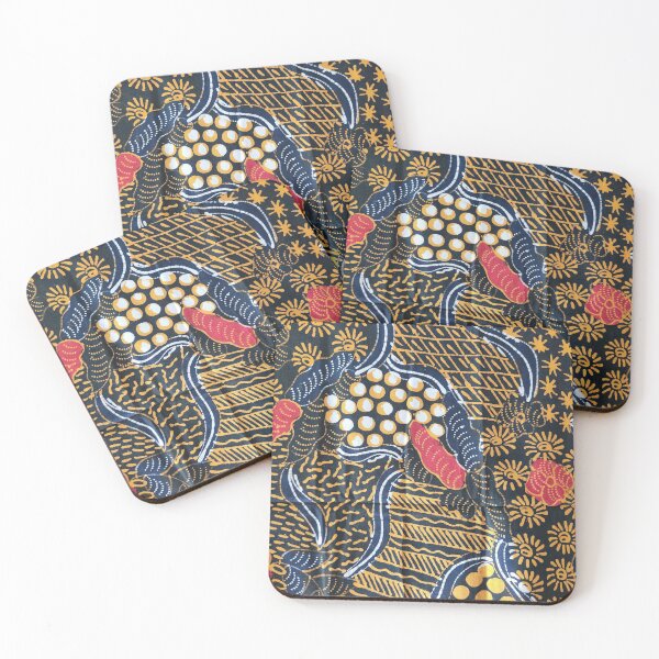 Aperçu de l'œuvre Tissu batik en coton indonésien fait main dessiné à la main marron Sekarjagad motif végétal Pamekasan Madura créée et vendue par Morcawork.