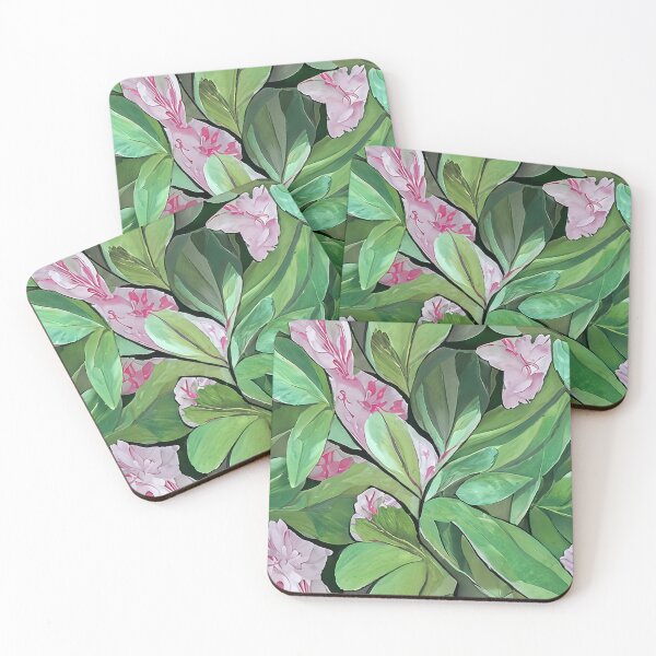 Item preview, Green and pink florals designed and sold by PinterPattern.