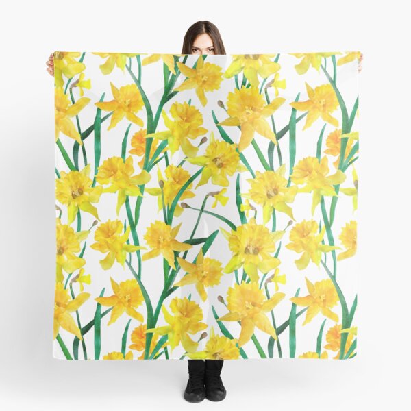 Item preview, Watercolor Daffodil Pattern - Yellow And White  designed and sold by Sketchbook Designs.